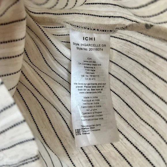 Striped V-Neck Ruffle Dress - Picture 9 of 10